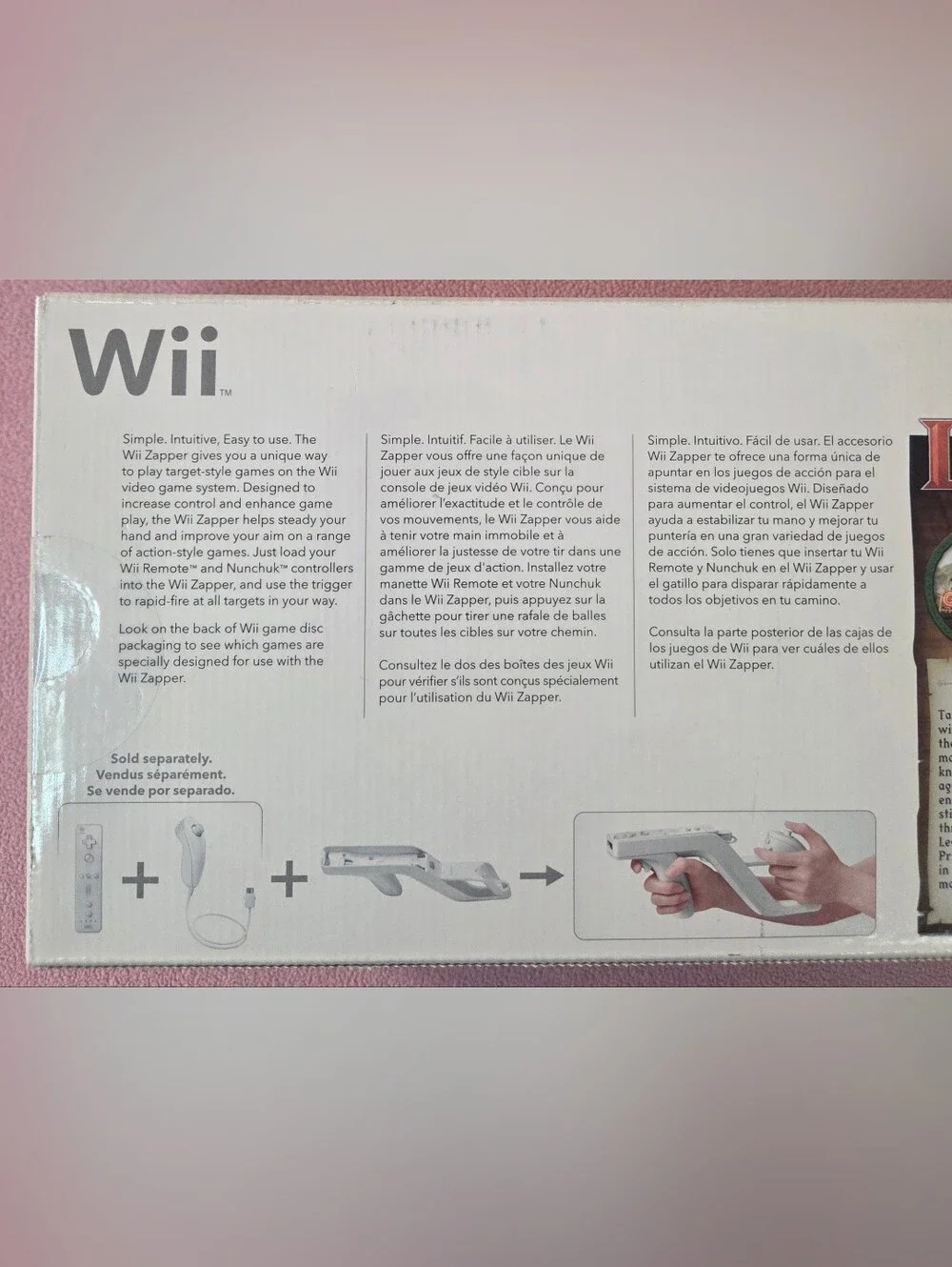 Nintendo Wii White Zapper Gun with Link's Crossbow Training Art